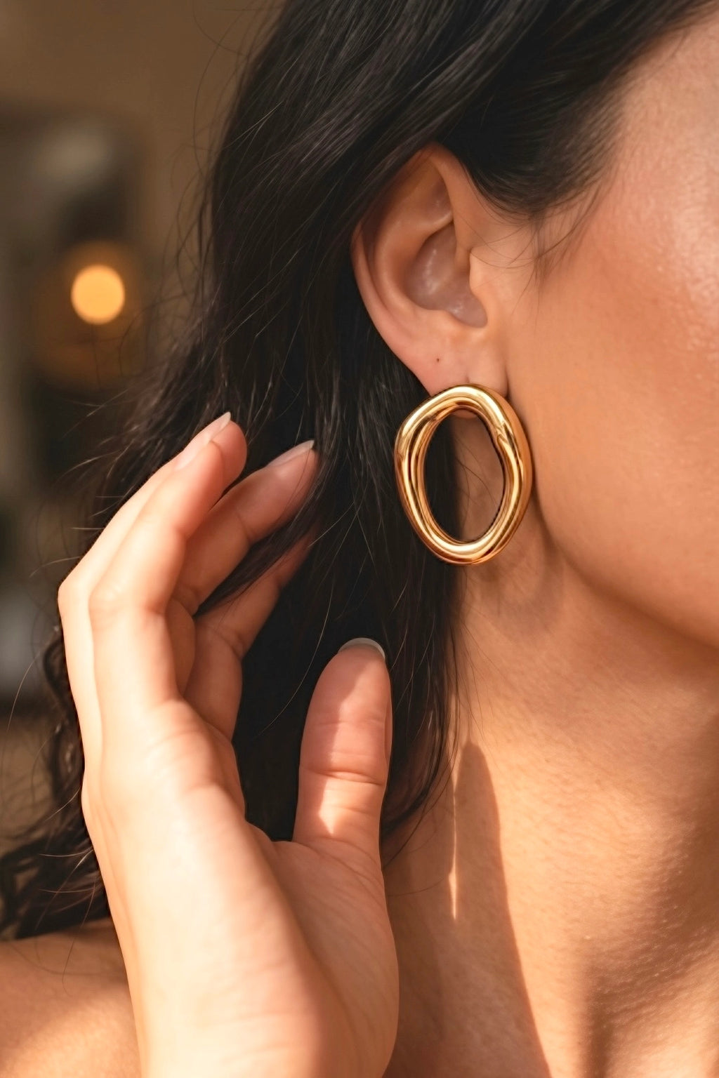 Pendientes Aros Orgánicos Dorados