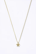 Collier fleur dorée avec cristal
