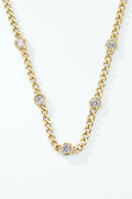 Collar Cadena Dorada con Cristales