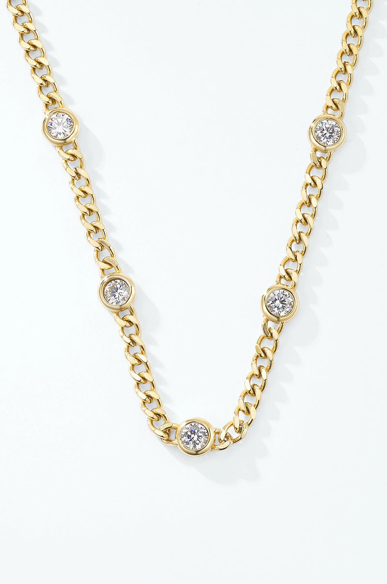 Collar Cadena Dorada con Cristales