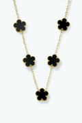 Collier fleurs noires et dorées