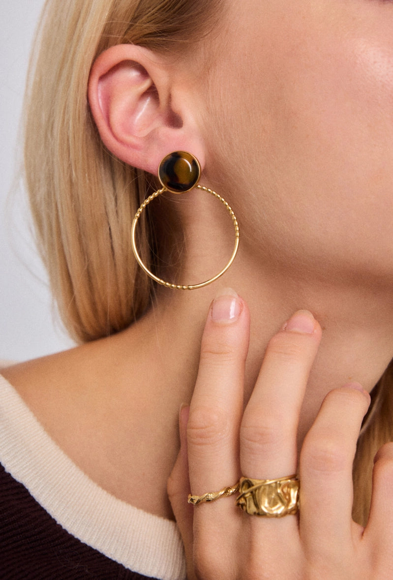 Pendientes Aros Dorados Carey