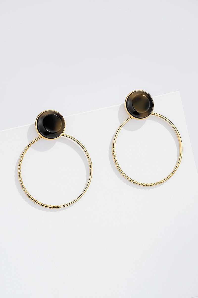 Boucles d'oreilles créoles dorées effet écaille