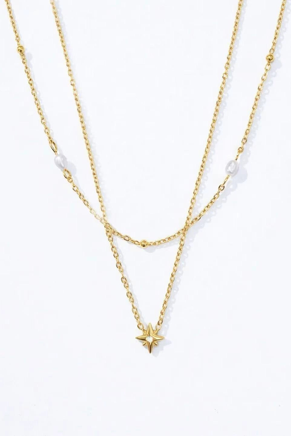 Collar de Capas con Perlas y Estrella