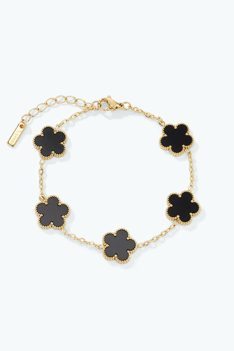 Black and Gold Flower Bracelet