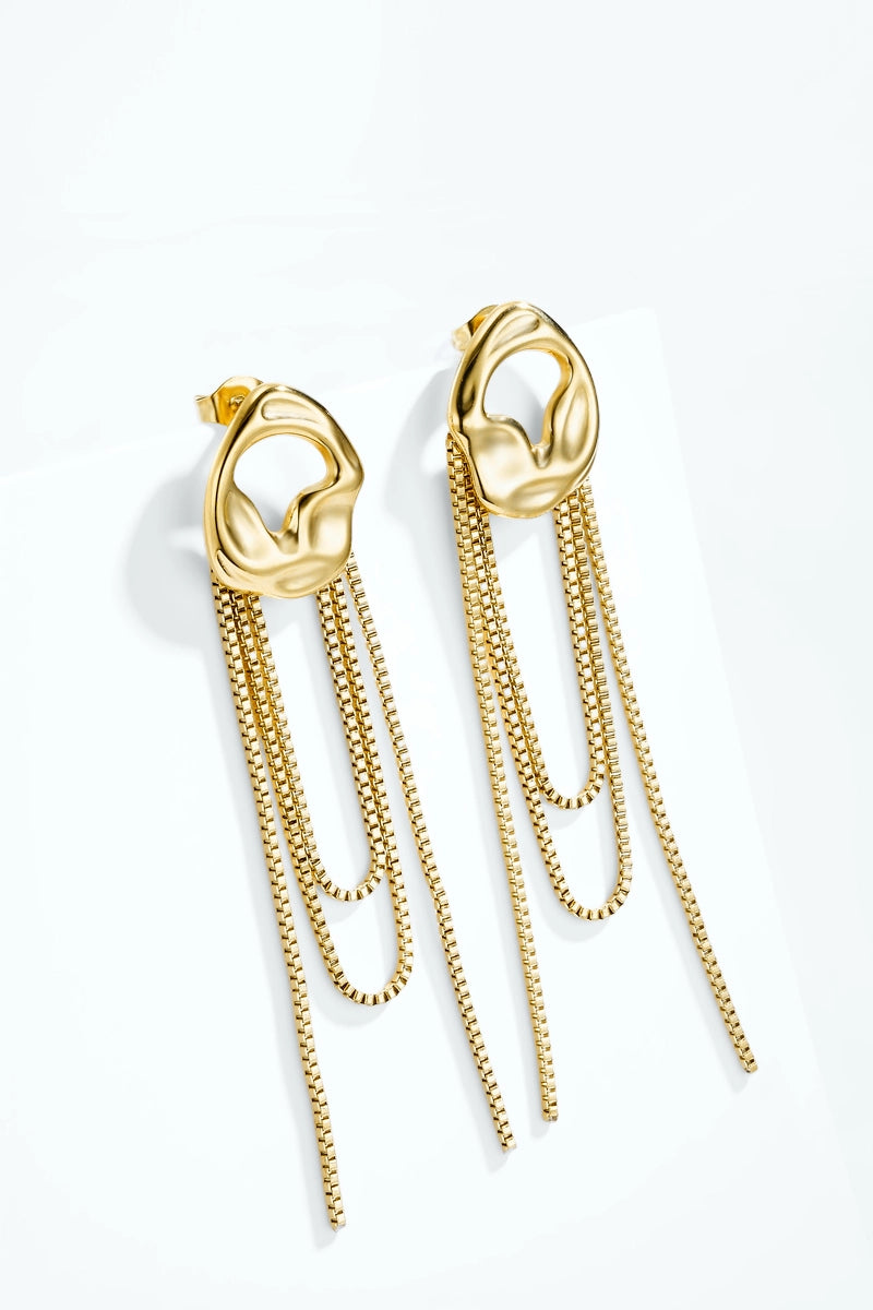 Golden Heart Drop Earrings