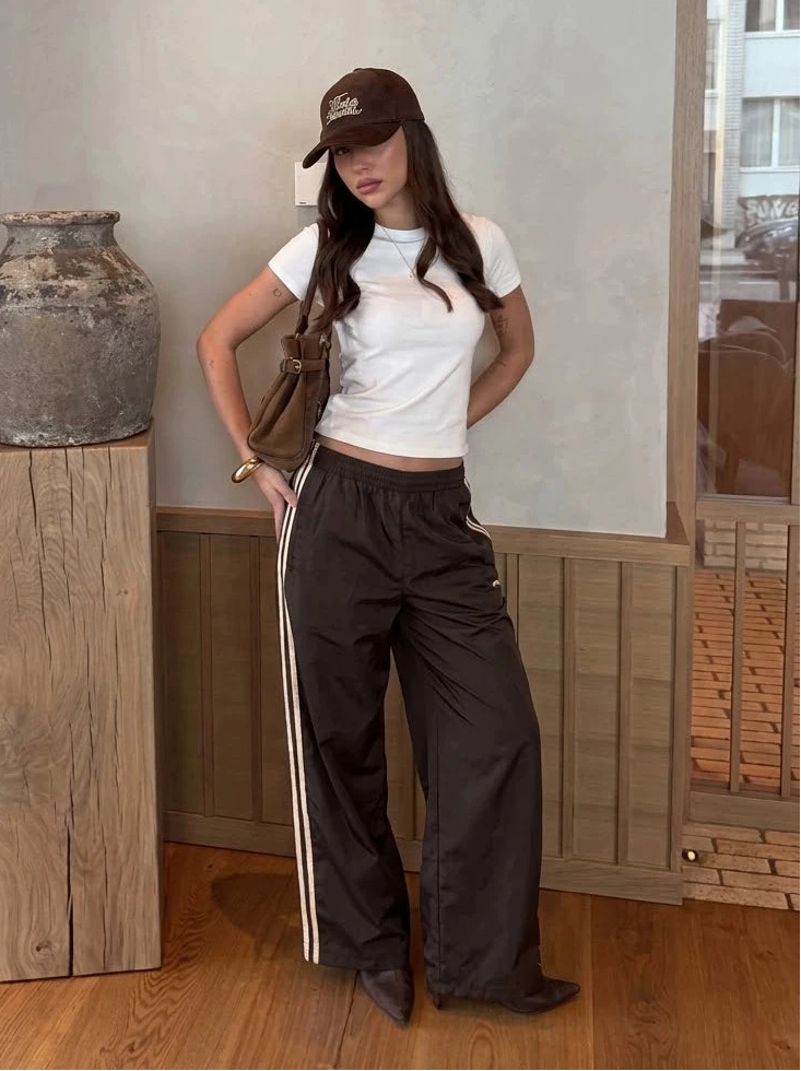 Brown Striped Trousers