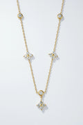 Collier de fleurs et cristaux doré