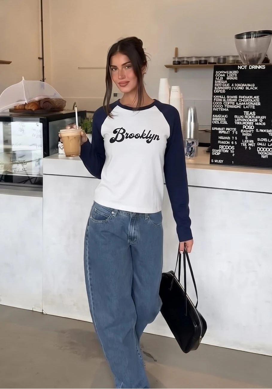 Camiseta Brooklyn de Manga Larga Raglán