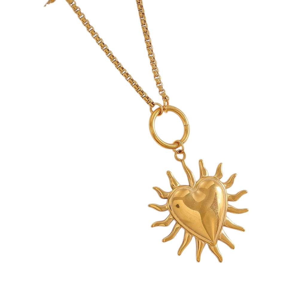 Collar Grueso con Gran Colgante de Sol