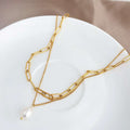 Double-Chain Baroque Pearl Necklace