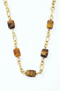 Collier œil de tigre doré