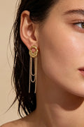Golden Heart Drop Earrings