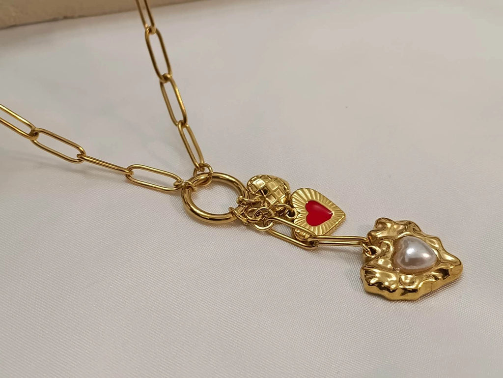 Collar de Corazón con Perla
