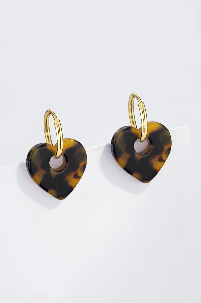Pendientes Golden Leopard Heart